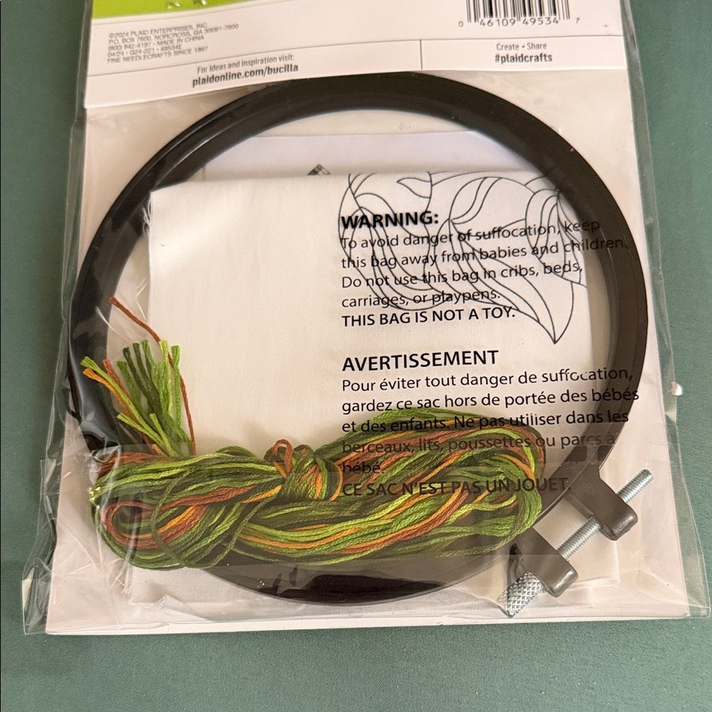 Bucilla Green and Orange Potted Plant Stamped Embroidery Kit - Picture 8 of 8
